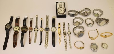 Lot 245 - Express English Lever pocket watch together with a mixed collection of fashion watches