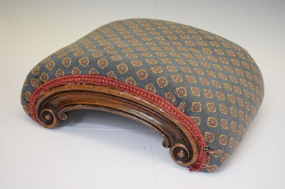 Lot 633 - T. H. Filmer & Sons, London - Victorian walnut c-scroll footstool