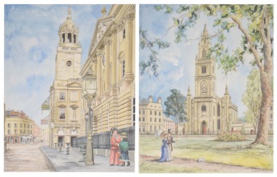 Lot 560 - Aureole J Lewis (20th century) - Two watercolour studies of Bristol