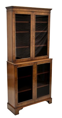 Lot 598 - Victorian mahogany two stage glazed bookcase