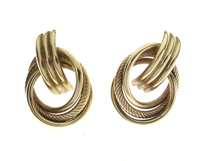 Lot 215 - Pair of 9ct gold fancy stud earrings