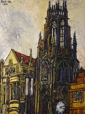 Lot 520 - Robert William Hill (1931-1990) - Oil on board - St Dunstan-in-the-West