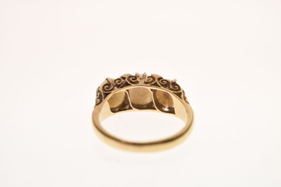 Lot 16 - Late 19th century pearl and diamond yellow metal ring