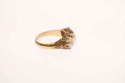 Lot 16 - Late 19th century pearl and diamond yellow metal ring