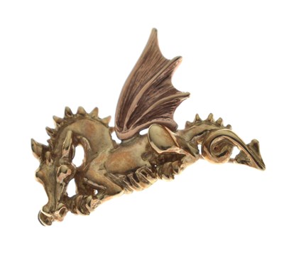 Lot 149 - Clogau 9ct gold yellow and rose gold dragon brooch