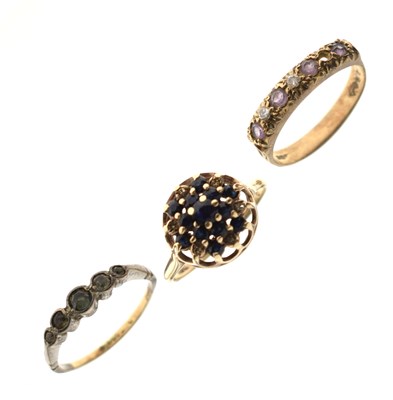Lot 130 - Group of three gemset rings