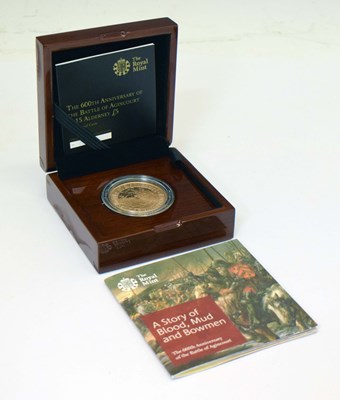 Lot 301 - Royal Mint gold proof £5 coin commemorating the Battle of Agincourt