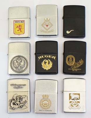 Lot 352 - Collection of nine Zippo lighters
