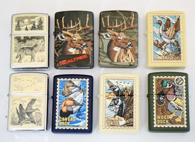 Lot 354 - Collection of eight Zippo lighters