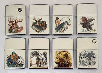 Lot 356 - Collection of eight Zippo lighters
