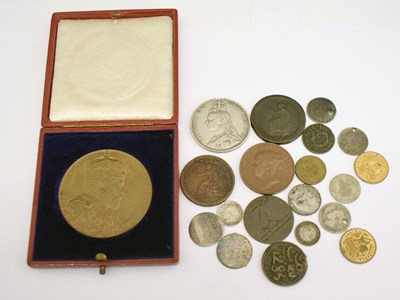 Lot 311 - 1902 Coronation Medal, together with a quantity of coinage