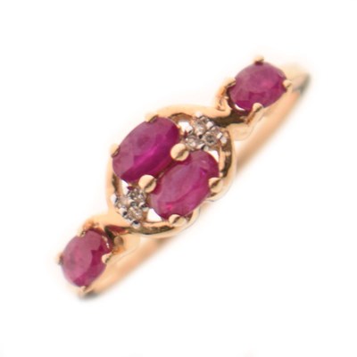 Lot 27 - Gemporia - Ruby and diamond 9ct gold ring