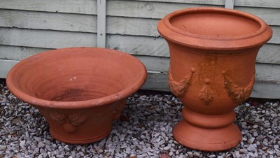 Lot 655 - Two terracotta garden planters
