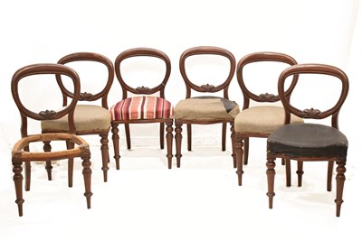Lot 608 - Set of six Victorian mahogany balloon back chairs