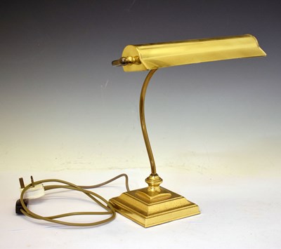 Lot 373 - Reproduction brass banker's or piano style desk lamp