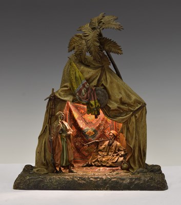 Lot 209 - Anton Chotka cold-painted bronze night light