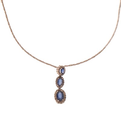 Lot 61 - Sapphire and diamond pendant