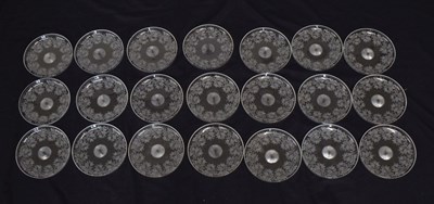 Lot 470 - Set of early 20th century cut and engraved glass dishes
