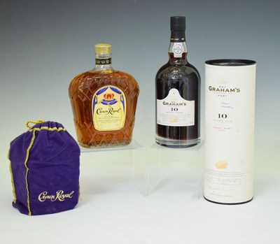 Lot 449 - Crown Royal Fine de Luxe Blended Canadian Whisky, and Graham's Tawny Port