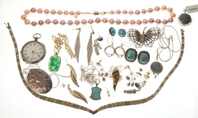 Lot 49 - Collection of silver jewellery and other plated costume jewellery, etc