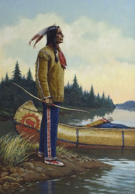 Lot 411 - Herbert Helps, ('Bristol Savages', 1883-1955) - Watercolour - Native American