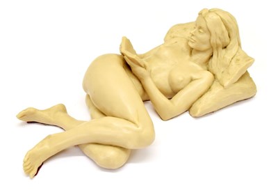 Lot 275 - Tom Greenshields (1915-1994), resin marble sculpture, 'Girl Reading'