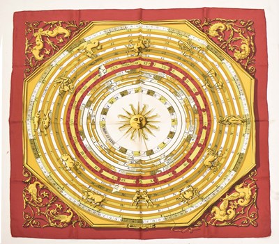 Lot 18 - Hermès, Paris - 'Astrologie' or 'Dies et Hore' silk scarf