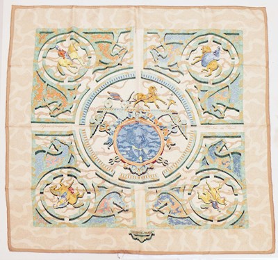 Lot 20 - Hermès, Paris - 'Alfred de Dreux - Peintre de Cheval' silk scarf