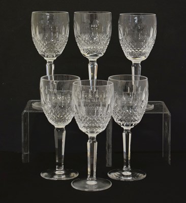 Lot 39 - Six Waterford Crystal 'Colleen' pattern claret wine glasses