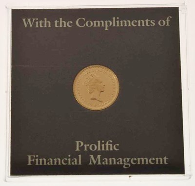 Lot 255 - Elizabeth II 1/10 oz Britannia gold bullion coin, 1989