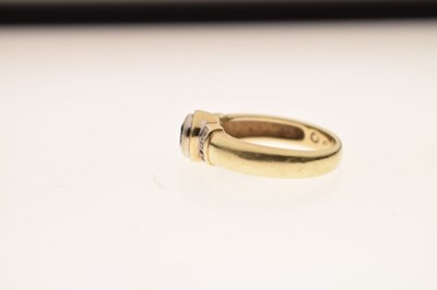 Lot 13 - Sapphire and diamond yellow and white metal ring, stamped '585'