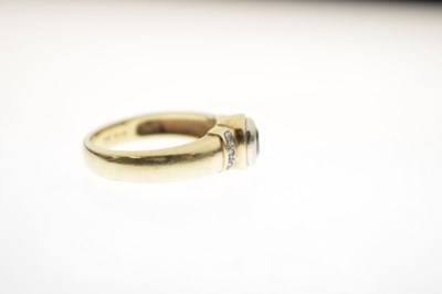 Lot 13 - Sapphire and diamond yellow and white metal ring, stamped '585'