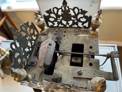 Lot 484 - Charles I brass lantern clock - 'William Sellwood at ye Mearemayde in Lothburi'