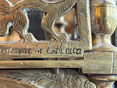 Lot 484 - Charles I brass lantern clock - 'William Sellwood at ye Mearemayde in Lothburi'