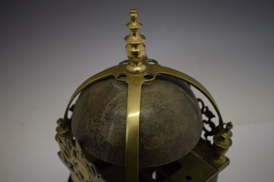 Lot 484 - Charles I brass lantern clock - 'William Sellwood at ye Mearemayde in Lothburi'