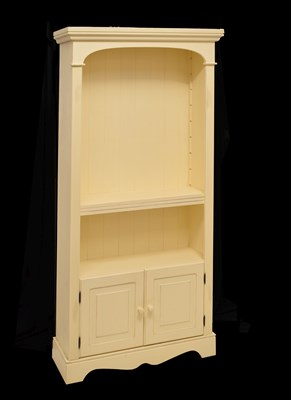 Lot 631 - Modern cream painted open bookcase
