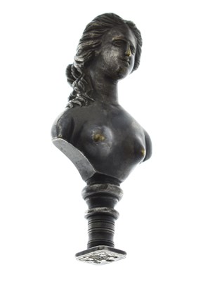 Lot 224 - 19th century silver plated brass figural desk seal