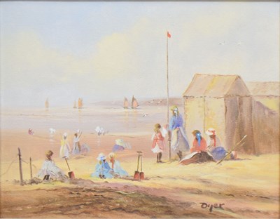 Lot 468 - Ted Dyer (b.1940) - Oil on canvas - Seaside scene