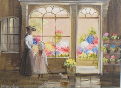 Lot 469 - Deborah Jones (British, 1921-2012) - Oil on board - 'Flower and Pot Plants'