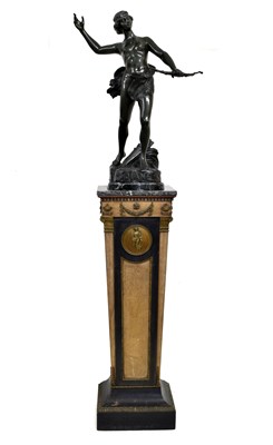 Lot 231 - Henri Fugère (French, 1872-1944) - Large cast bronze figure of 'Diane' (Diana the Huntress)