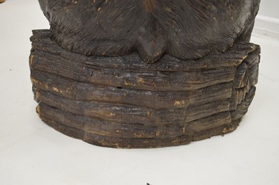 Lot 526 - Rare 'Black Forest' carved and stained wood hall chair in the form of a bear, circa 1900