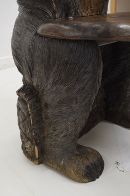 Lot 526 - Rare 'Black Forest' carved and stained wood hall chair in the form of a bear, circa 1900