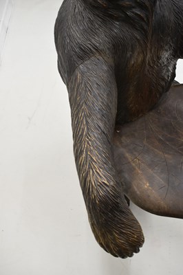 Lot 526 - Rare 'Black Forest' carved and stained wood hall chair in the form of a bear, circa 1900