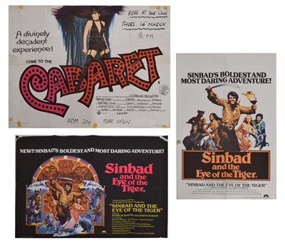 Lot 382 - Cabaret (1972) UK Quad film poster, and two Sinbad and the Eye of the Tiger
