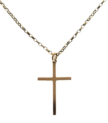 Lot 69 - 9ct gold cross pendant necklace