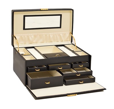 Lot 161 - Dulwich Designs black leather jewellery case
