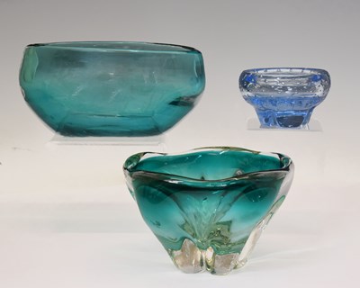Lot 614 - Whitefriars - Three coloured glass bowls