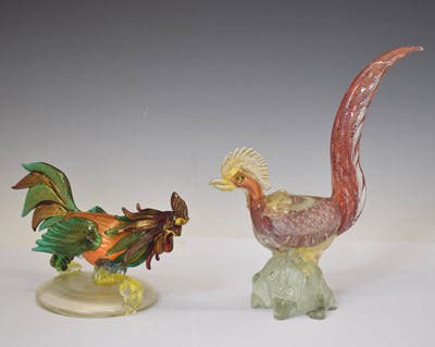 Lot 610 - Murano glass - Two bird figures