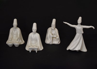Lot 434 - Four Yildiz Imperial porcelain figures of Sufi Muslim musicians