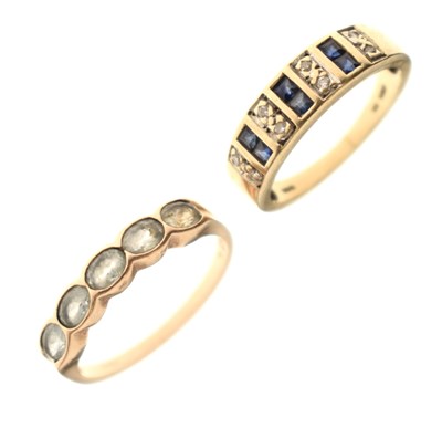 Lot 36 - Two 9ct gold gem-set dress rings
